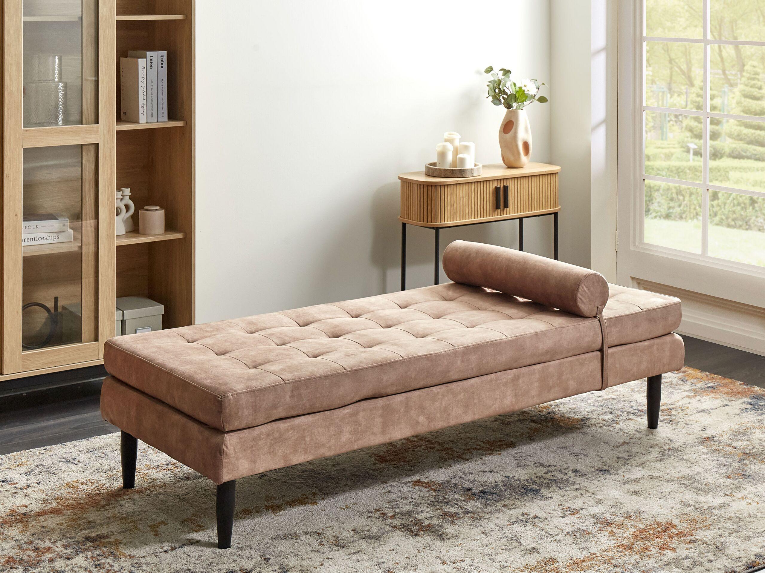 Beliani Chaiselongue aus Samtstoff Modern USSEL  