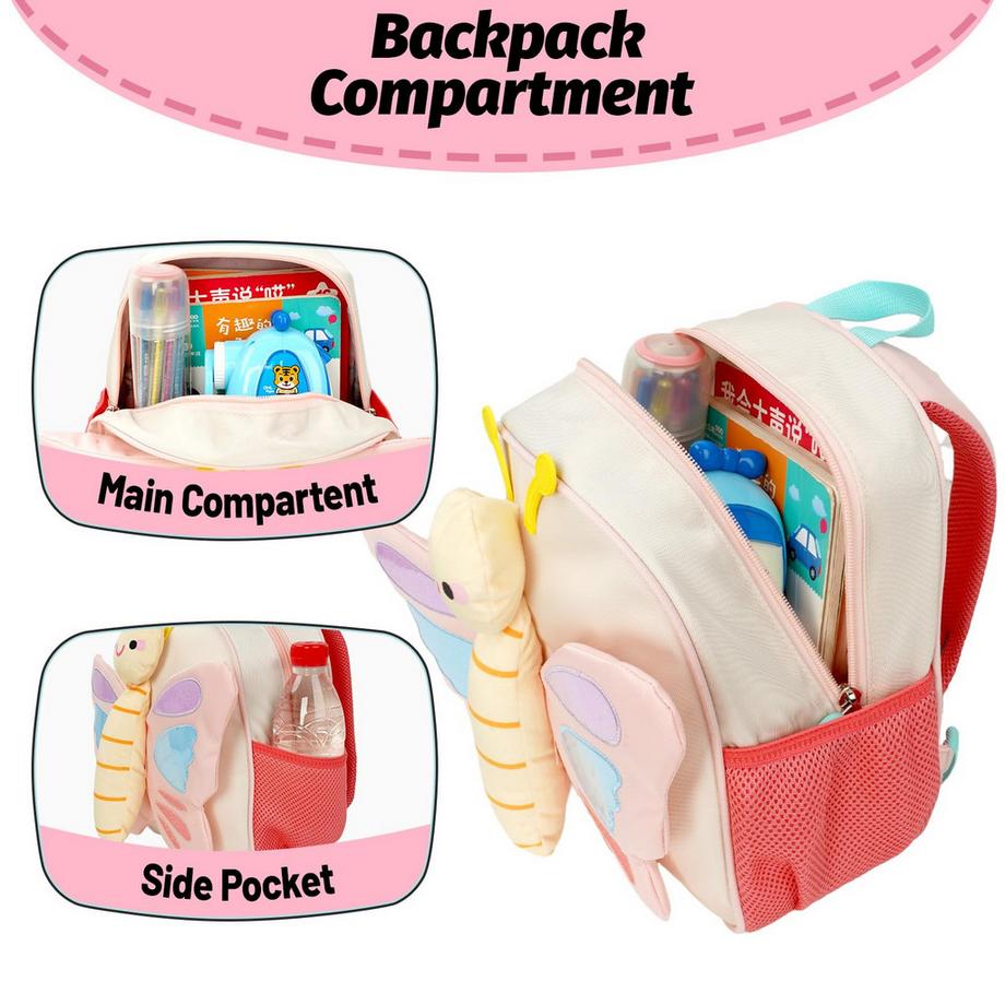 Only-bags.store Kinder Schmetterling Rucksack mit Leine  