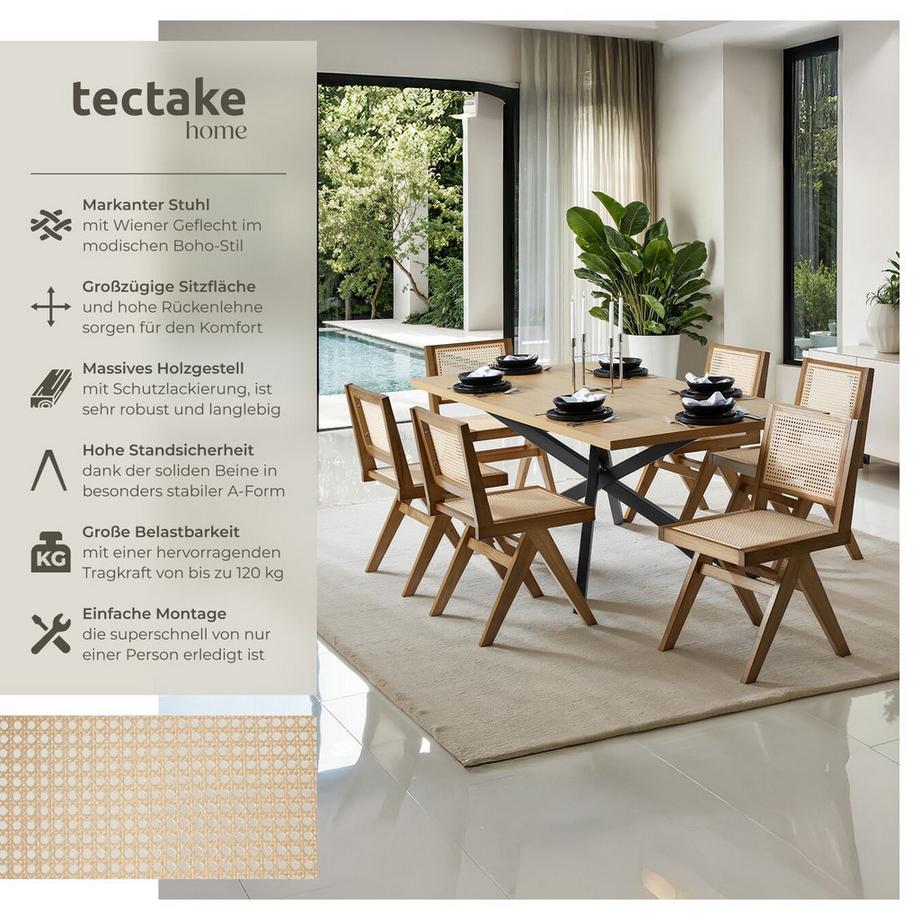 Tectake Chaise en bois LISSY style bohème  