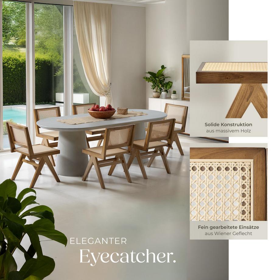 Tectake Chaise en bois LISSY style bohème  