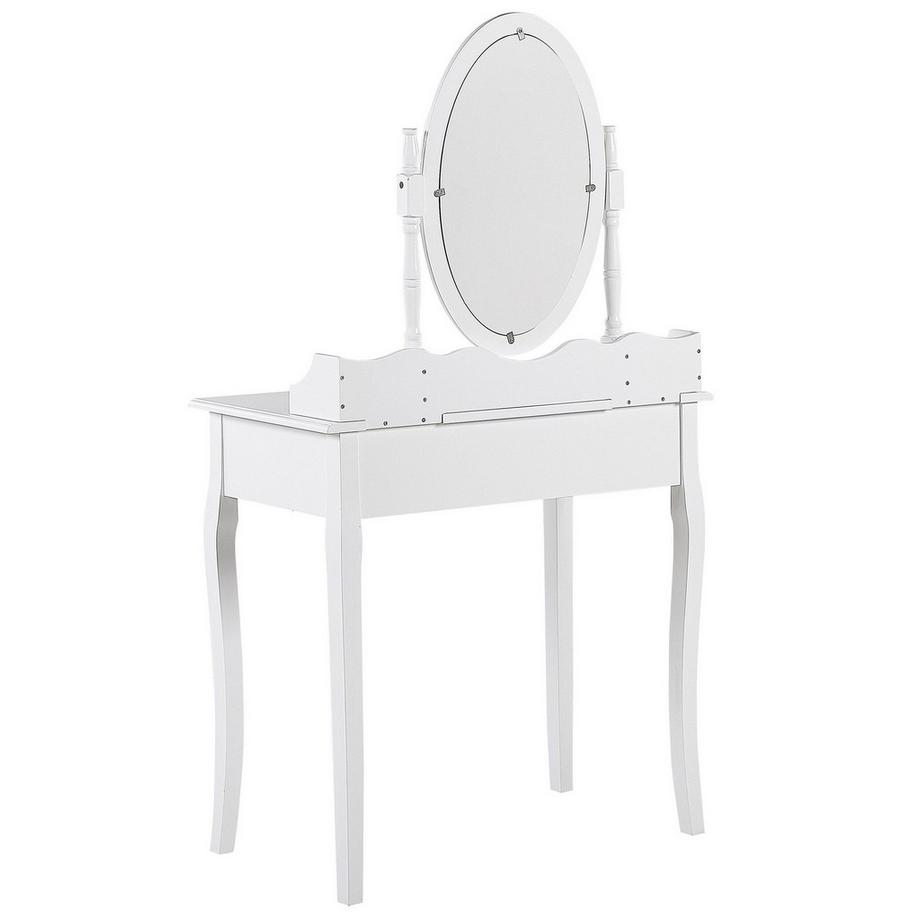 Beliani  Coiffeuse avec miroir et tabouret en MDF Glamour SOLEIL 