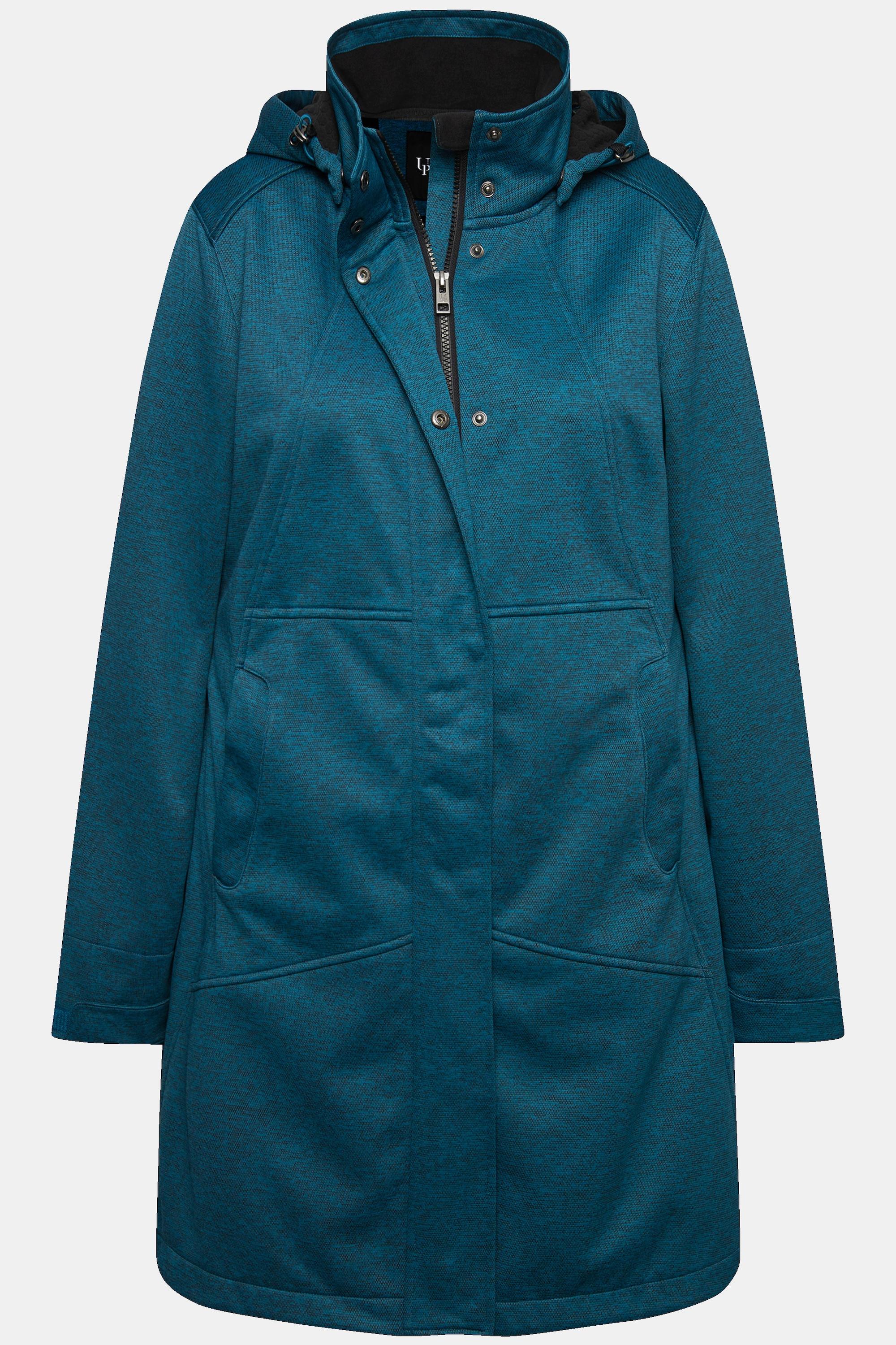 Ulla Popken  Veste technique HYPRAR à capuche, tissu Softshell imperméable, fermeture à glissière à double sens 