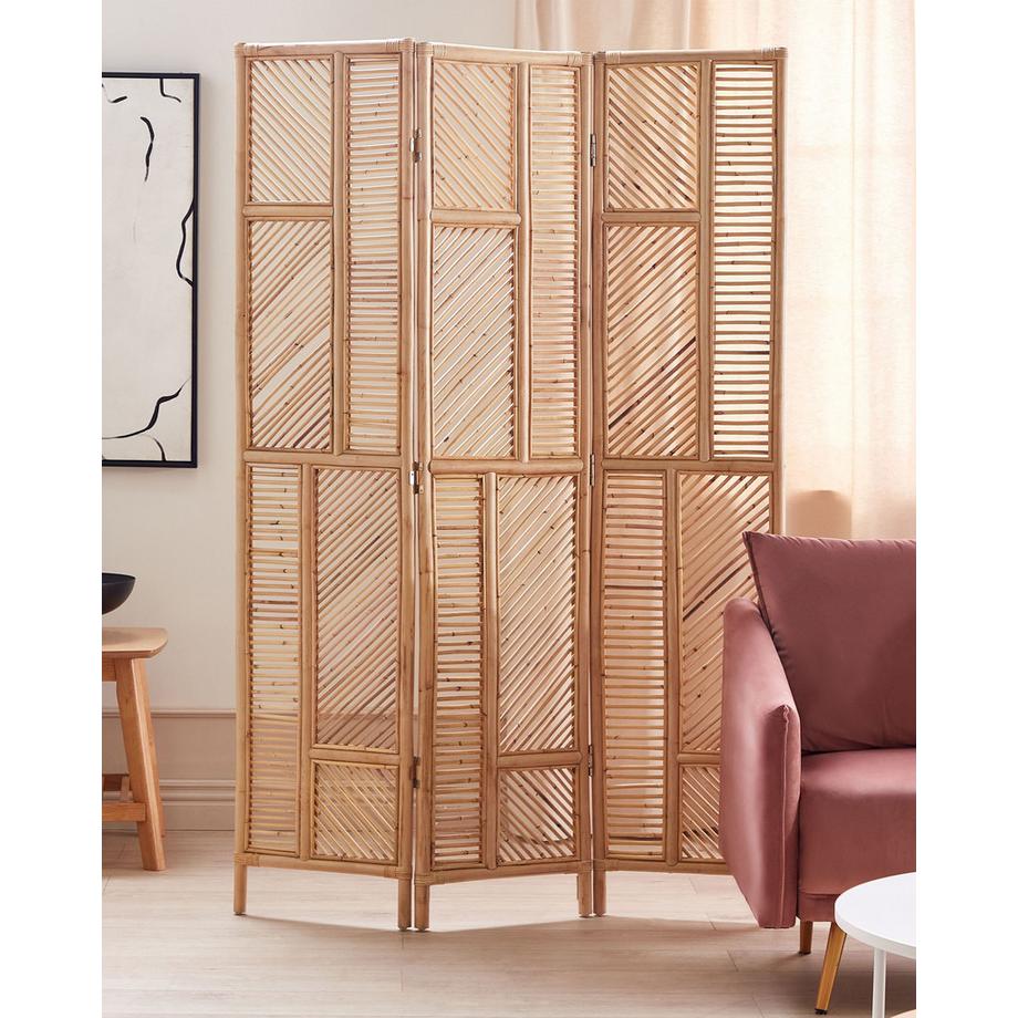 Beliani Raumteiler 3-teilig aus Rattan Boho LAMEZIA  