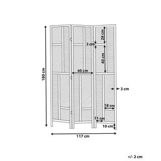 Beliani Divisorio per ambienti a 3 pannelli en Rattan Boho LAMEZIA  