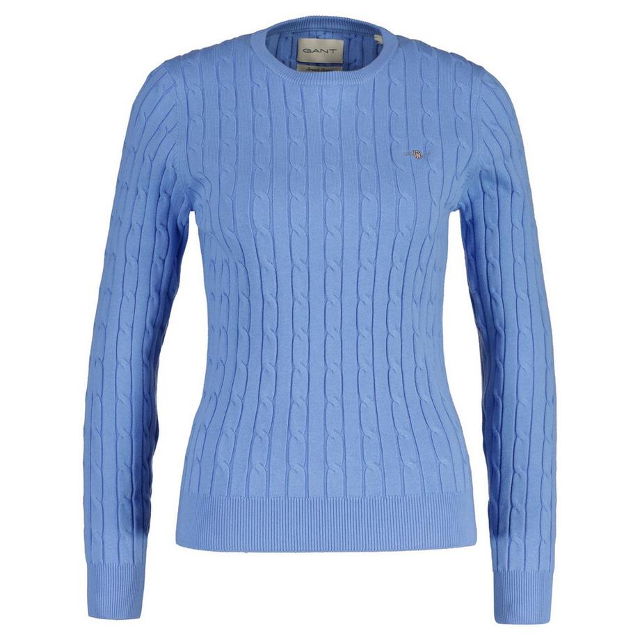 Pull en tricot  Conforme à la silhouette-STRETCH COTTON CABLE C-NECK