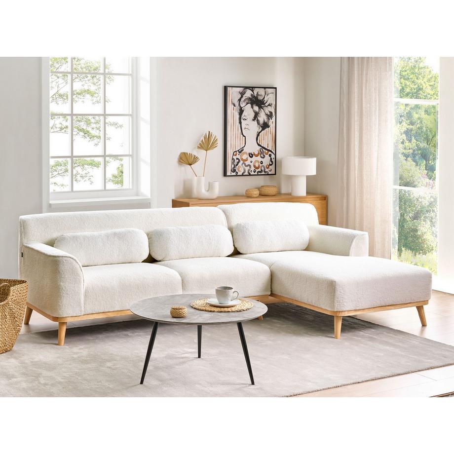 Beliani Canapé d'angle en Bouclé Scandinave SIMOS  