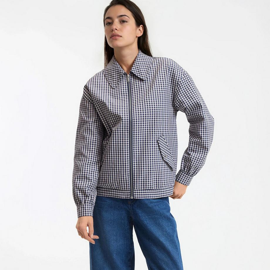Karierter Blouson mit Reissverschluss