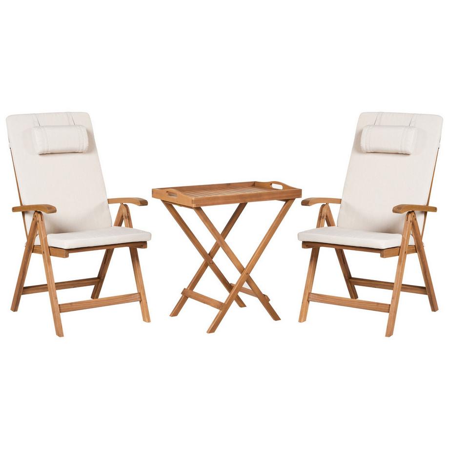 Beliani Bistro Set aus Akazienholz Modern JAVA PREMIUIM  