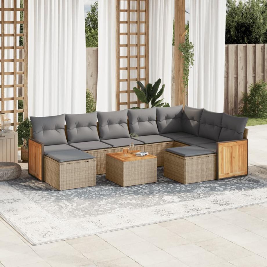 VidaXL set divano da giardino Polirattan  