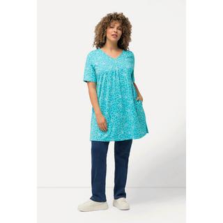 Ulla Popken  Longshirt, Zierfalten, A-Linie, V-Ausschnitt, Halbarm 