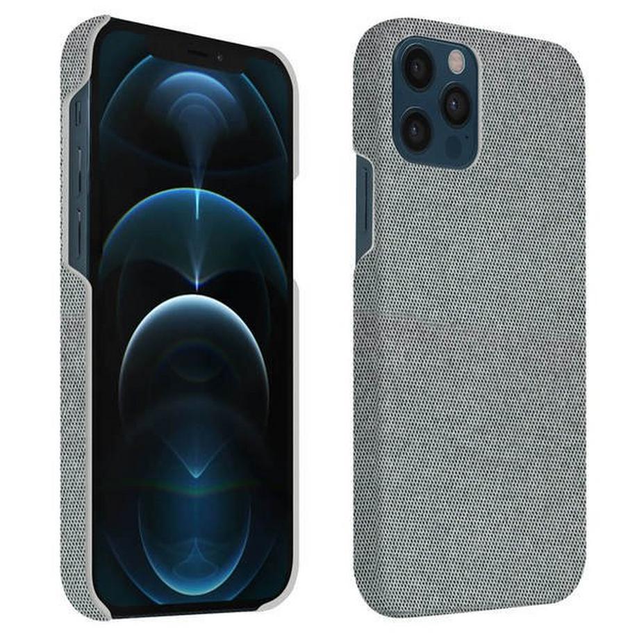 Avizar  Stoffhülle iPhone 12 / 12 Pro Hellgrau 