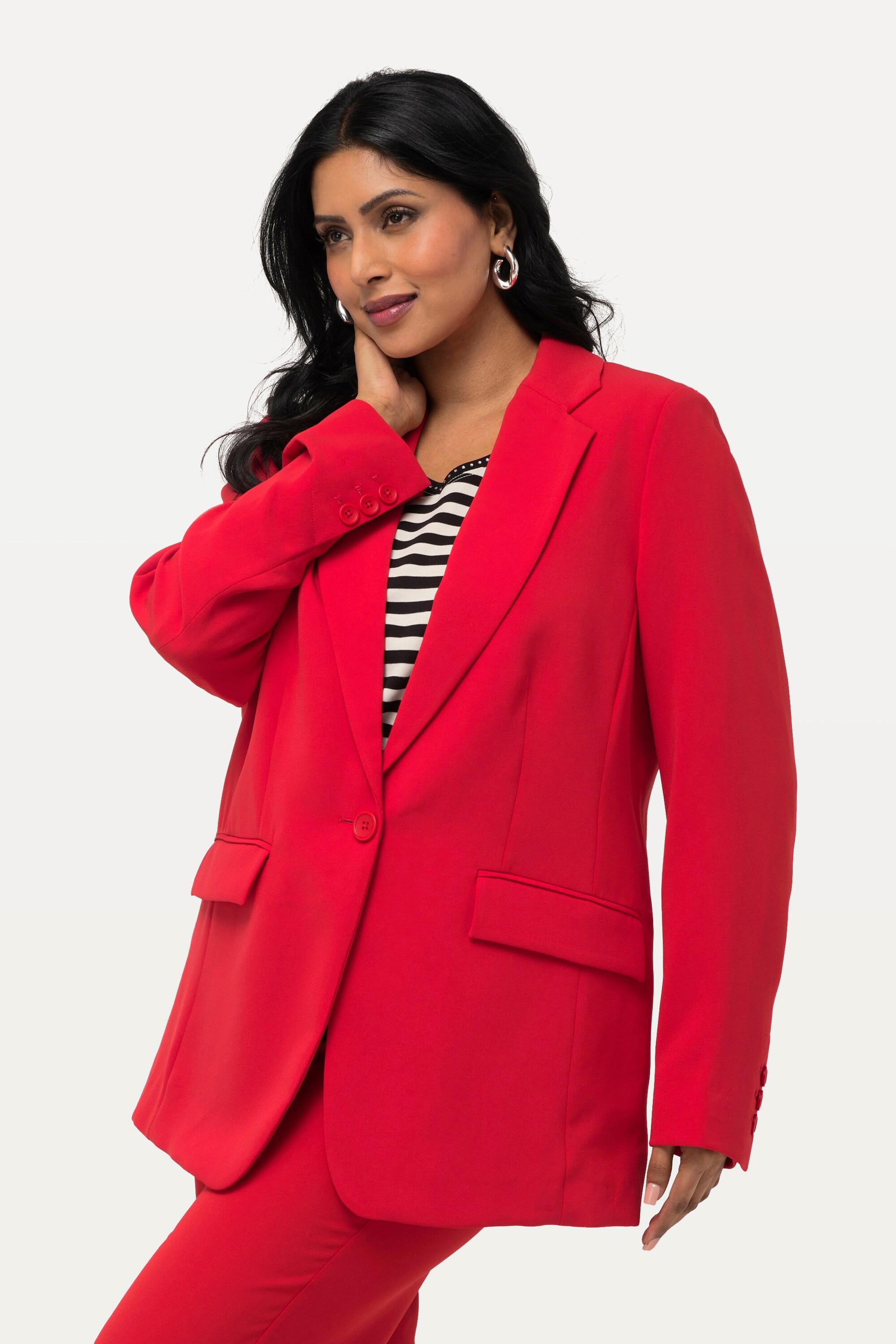 Ulla Popken  Blazer, Reverskragen, Klappentaschen, Knopfverschluss 