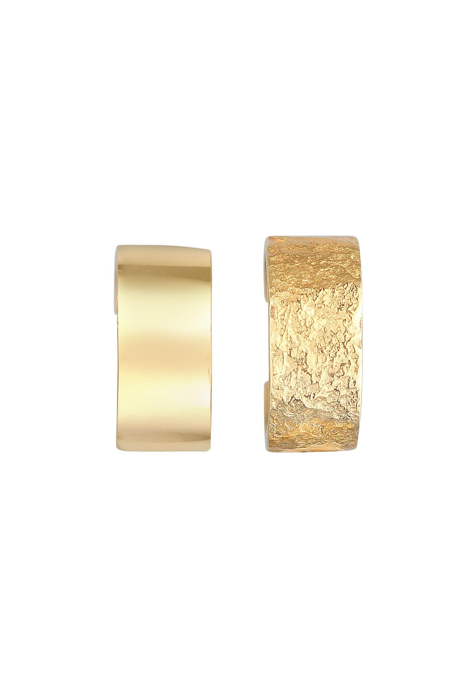 Elli  Ohrringe Earcuff Breit Basic Gehämmert 2Er Set 