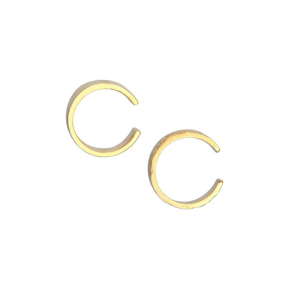 Elli  Ohrringe Earcuff Breit Basic Gehämmert 2Er Set 