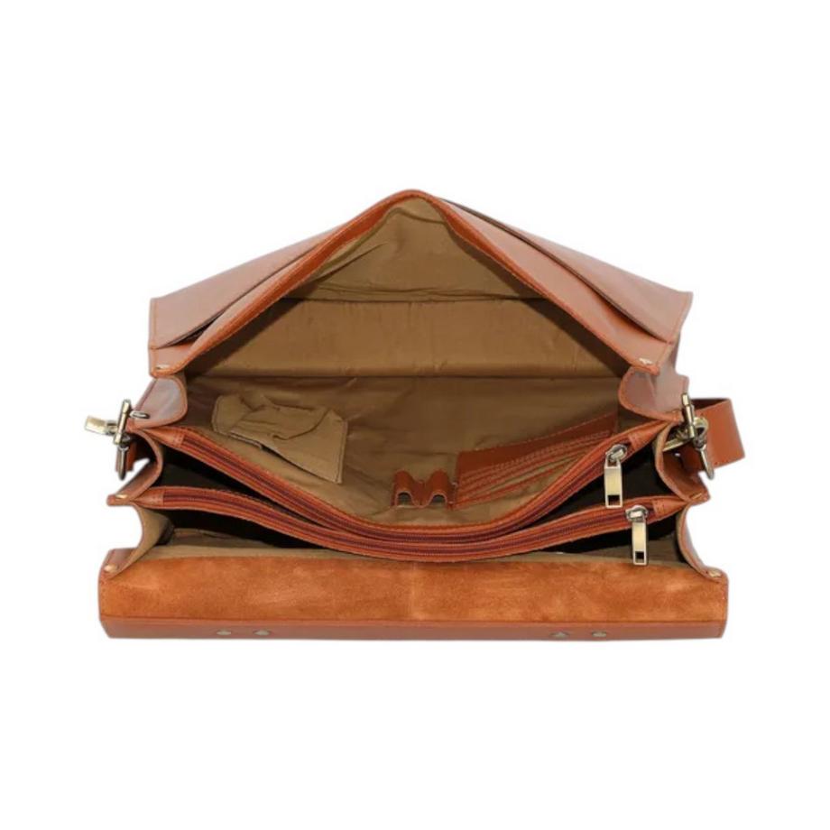 BURKELY Porte-documents Vintage Dean 3 Compartiments Cognac  