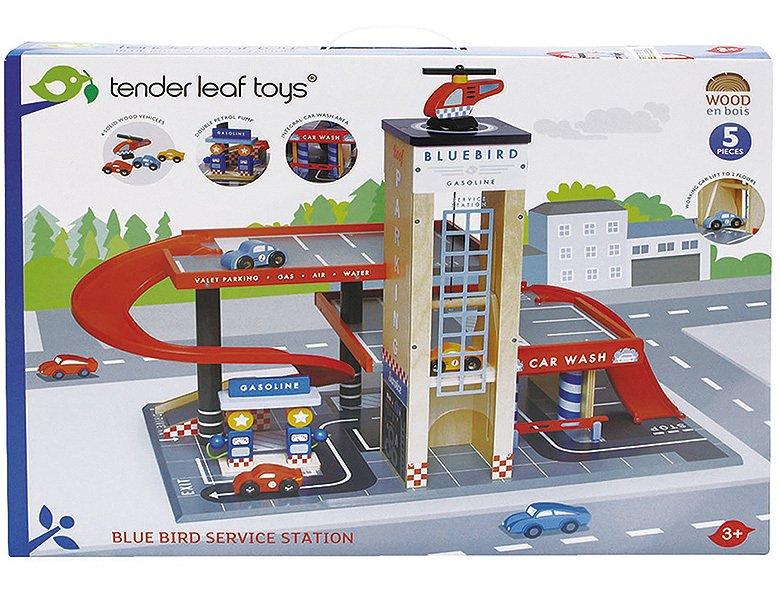 Tender Leaf Toys  Autowerkstatt Blue Bird 