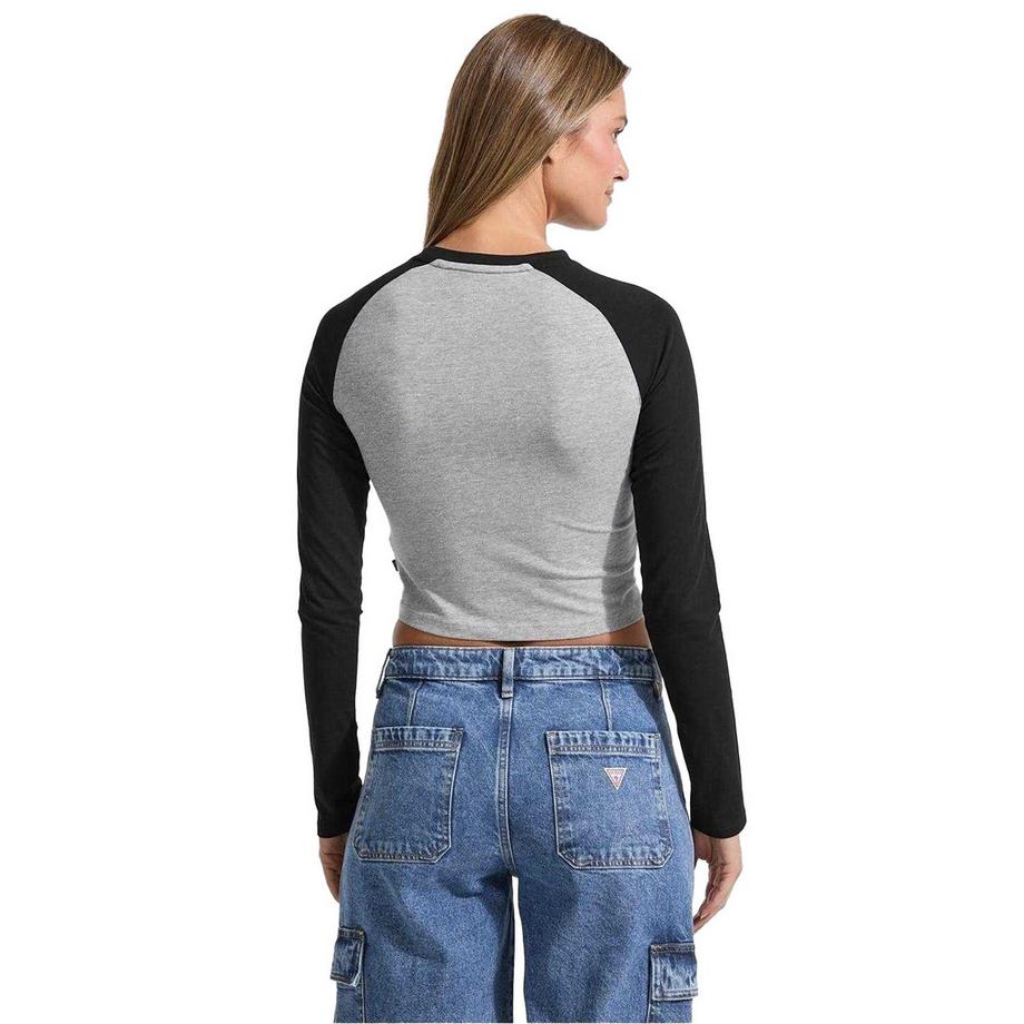 GUESS  T-Shirt, Kurz Geschnitten, Raglanärmel 
