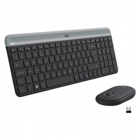 Logitech  MK470 tastiera Mouse incluso RF Wireless QWERTY US International Grafite 