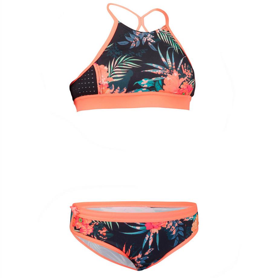 DECATHLON Bustier Surfing Bikini-Oberteil Baha 900 Shibo Mädchen Schwarz  