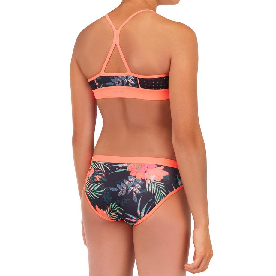 DECATHLON Bustier Surfing Bikini-Oberteil Baha 900 Shibo Mädchen Schwarz  