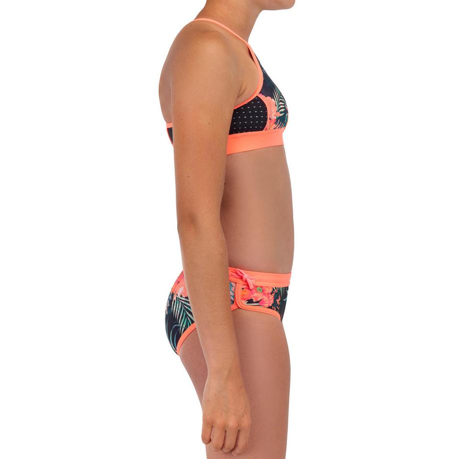 DECATHLON Bustier Surfing Bikini-Oberteil Baha 900 Shibo Mädchen Schwarz  