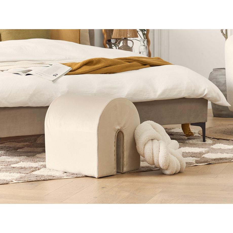 Beliani Pouf en Velours Rétro MODOC  