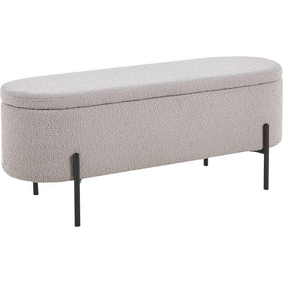 mutoni Hocker Blestix Bouclé Stoff Metall taupe  