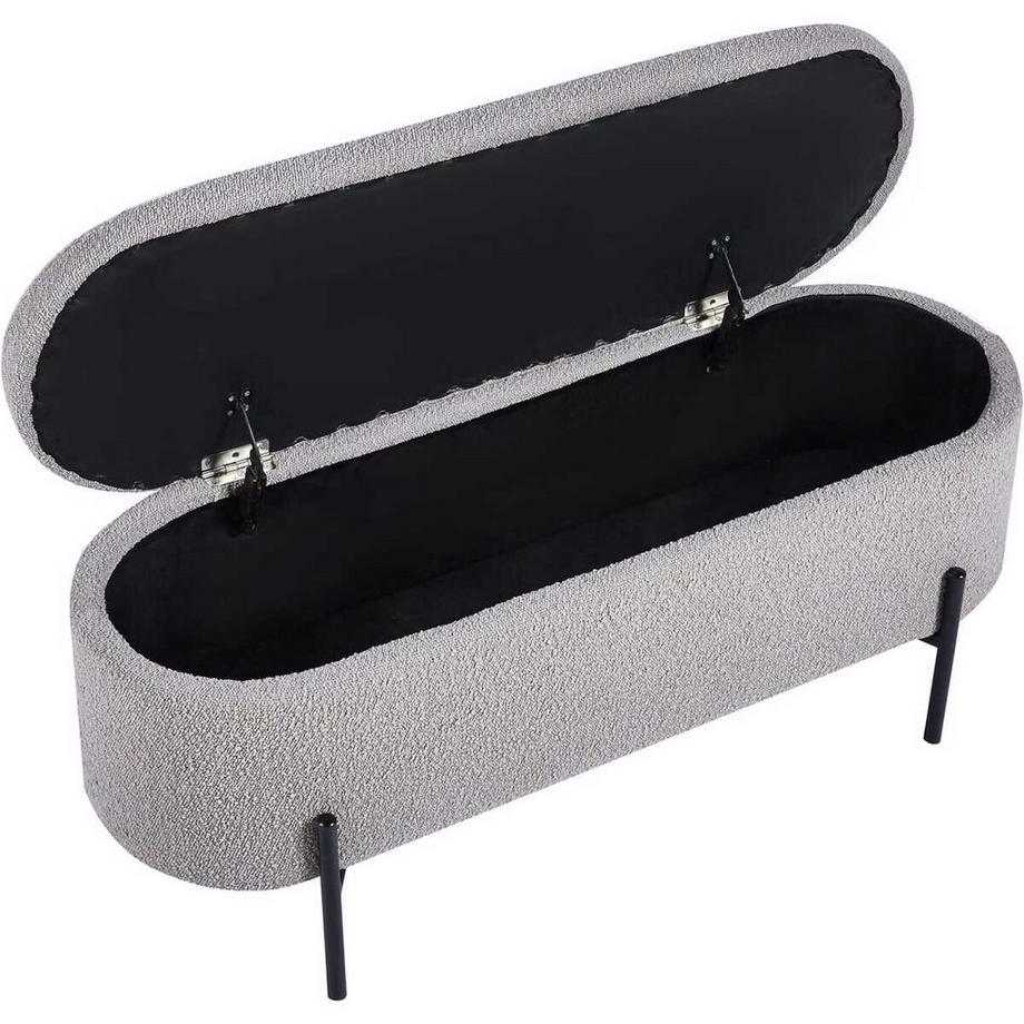 mutoni Hocker Blestix Bouclé Stoff Metall taupe  