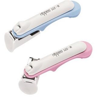 Nippes  Baby-Sicherheitsnagelknipser, vernickelt, assortiert blau und rosa, 7 cm 