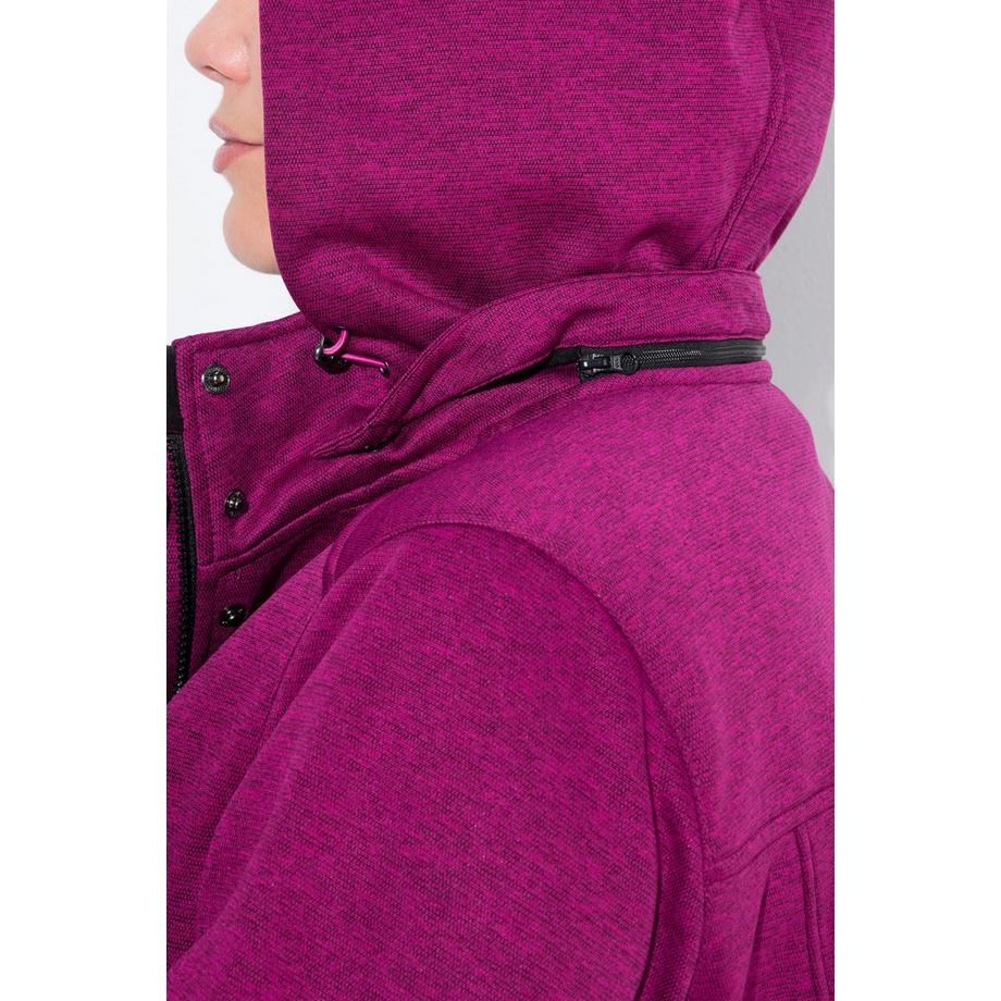 Ulla Popken HYPRAR Softshelljacke Wasserabweisend Kapuze 2-Wege-Zipper  