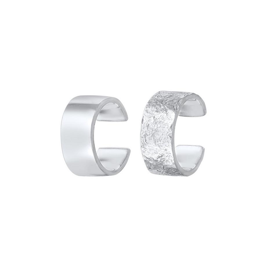 Ohrringe Earcuff Breit Basic Gehämmert 2Er Set