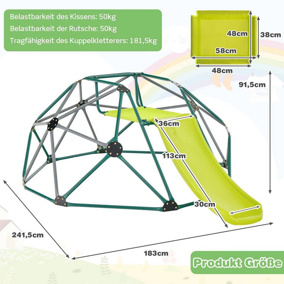 Northix Kletterkuppel mit Rutsche für Kinder  