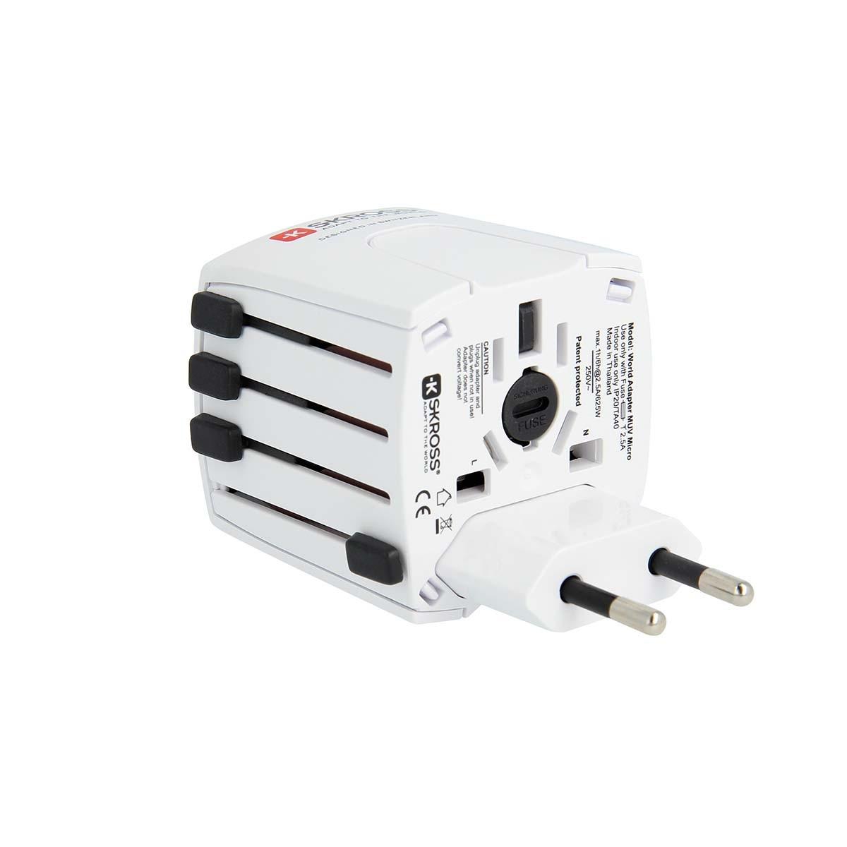 Nedis  MUV USB (2xA) Kompakter 2-poliger Weltreise-Adapter mit 2 integrierten USB-Anschlüssen 