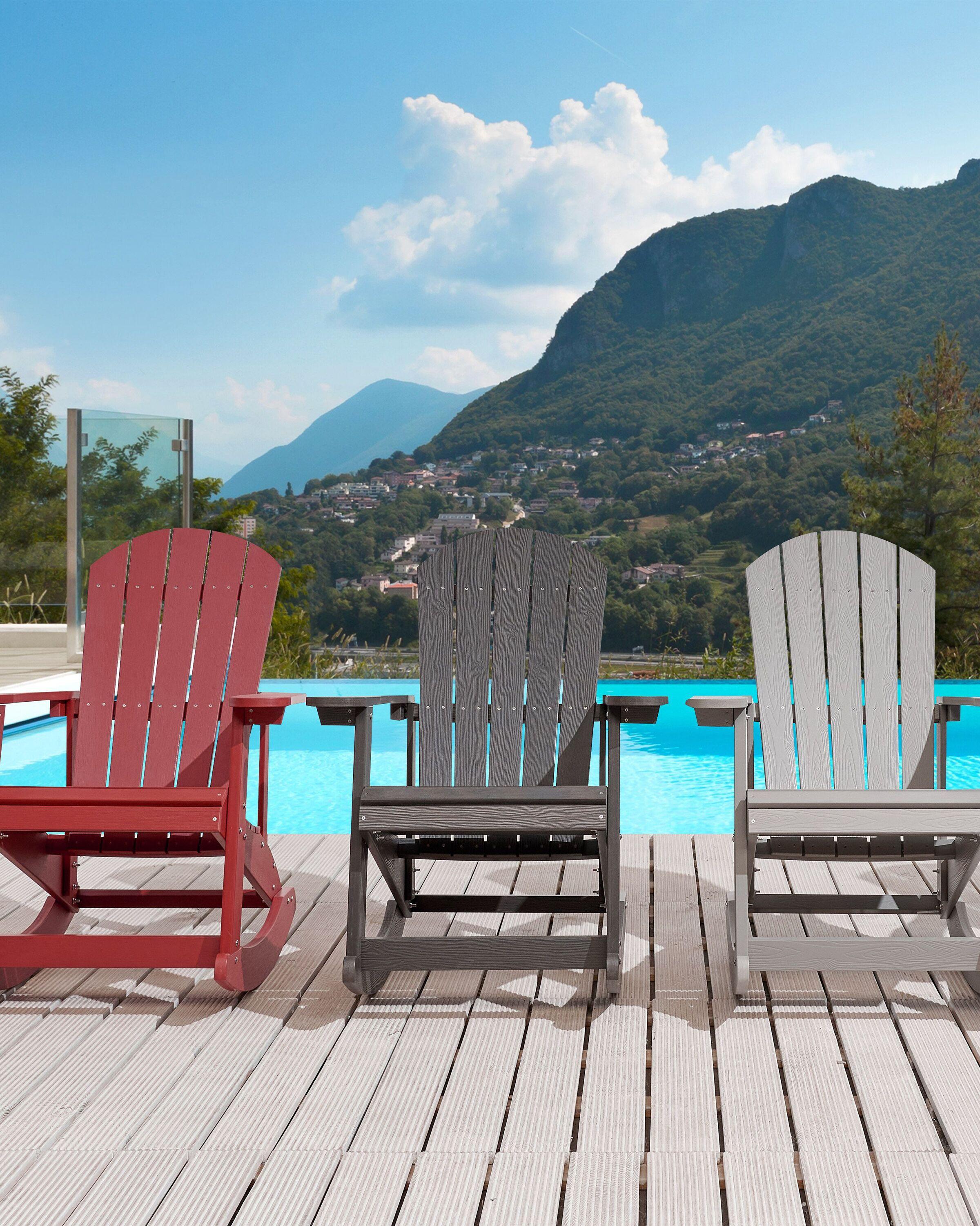 Beliani Fauteuil à bascule en Bois synthétique Traditionnel ADIRONDACK  