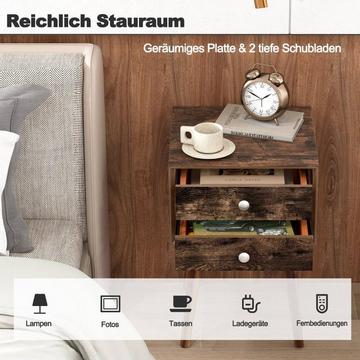 Table de chevet multifonctionnelle avec espace de rangement en bois 40 x 40 x 59,5 cm marron