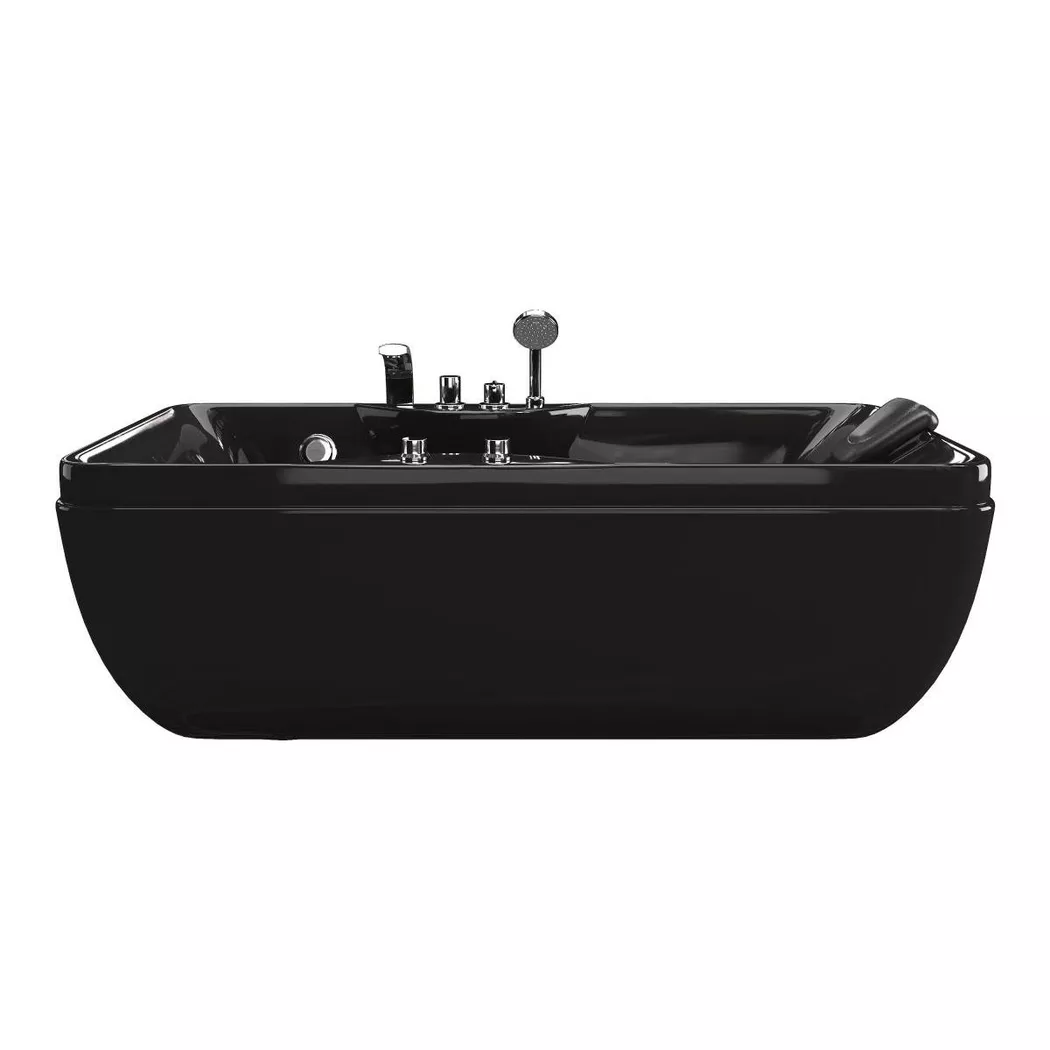 Vasca Da Bagno Balneoterapia 1 Posto 140 Litri 150 X 75 X 54,5 Cm Nero - Angolo A Sinistra - Gavino