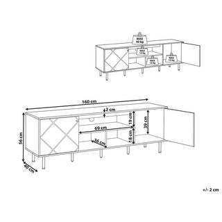 Beliani Meuble TV en MDF Traditionnel PALMER  