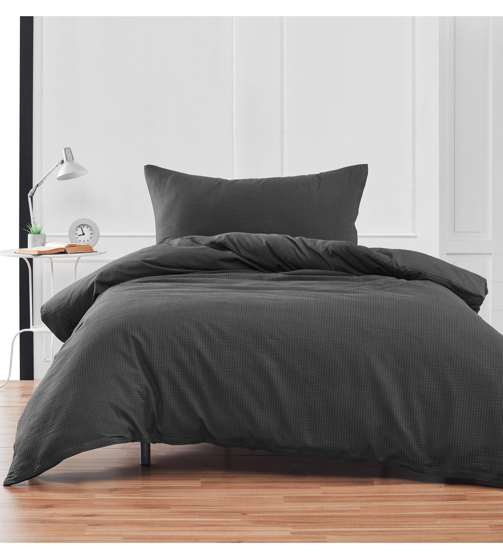 Flair Seersucker Uni Bettwäsche Set  
