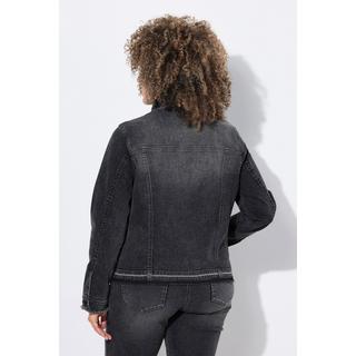 Ulla Popken Veste en jean Franges Col Chemise Manches Longues  