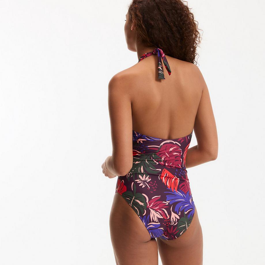 La Redoute Collections Maillot de Bain Une Pièce Halterneck Imprimé Tropical  