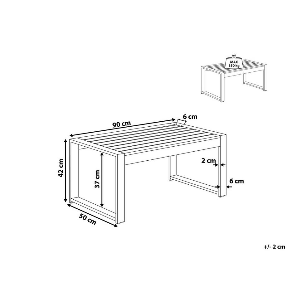 Beliani Table basse de jardin en Bois synthétique SALERNO  