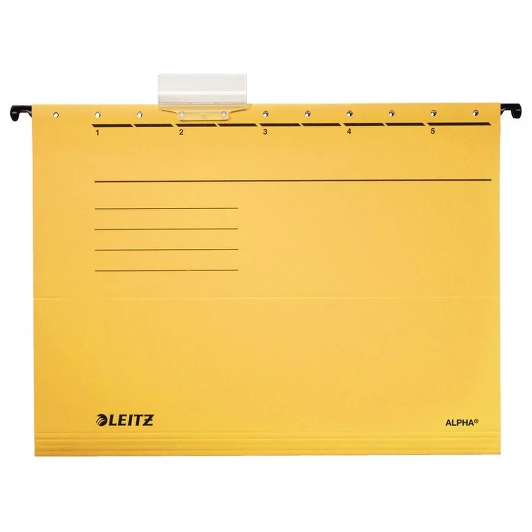 Leitz – Hängemappe Alpha A4 19853015 gelb 5 Stück, One Size, Gelb Bunt