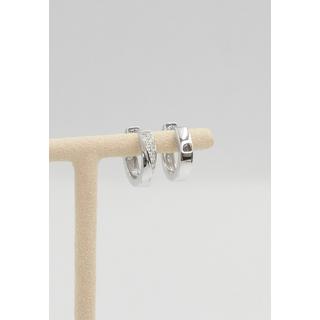 MUAU Schmuck  Creolen Weissgold 750 Diamant 0.14ct. 14mm 