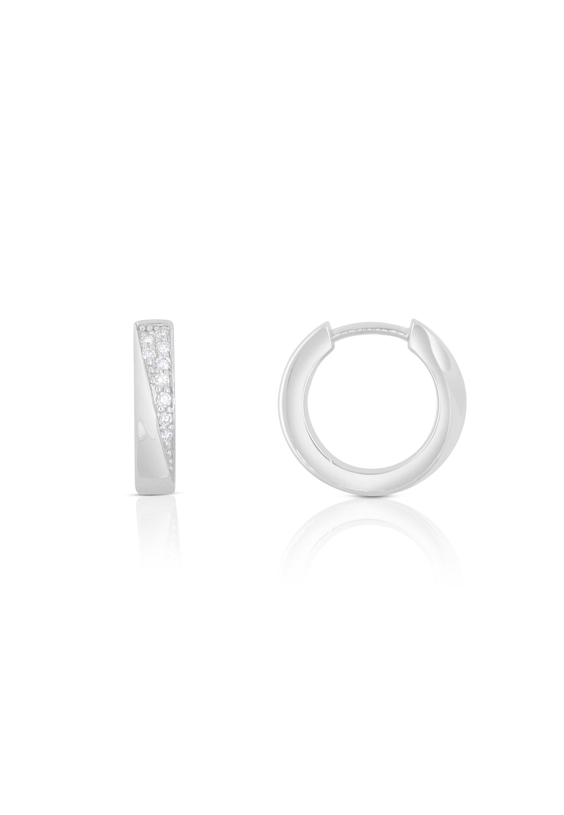 MUAU Schmuck  Creolen Weissgold 750 Diamant 0.14ct. 14mm 
