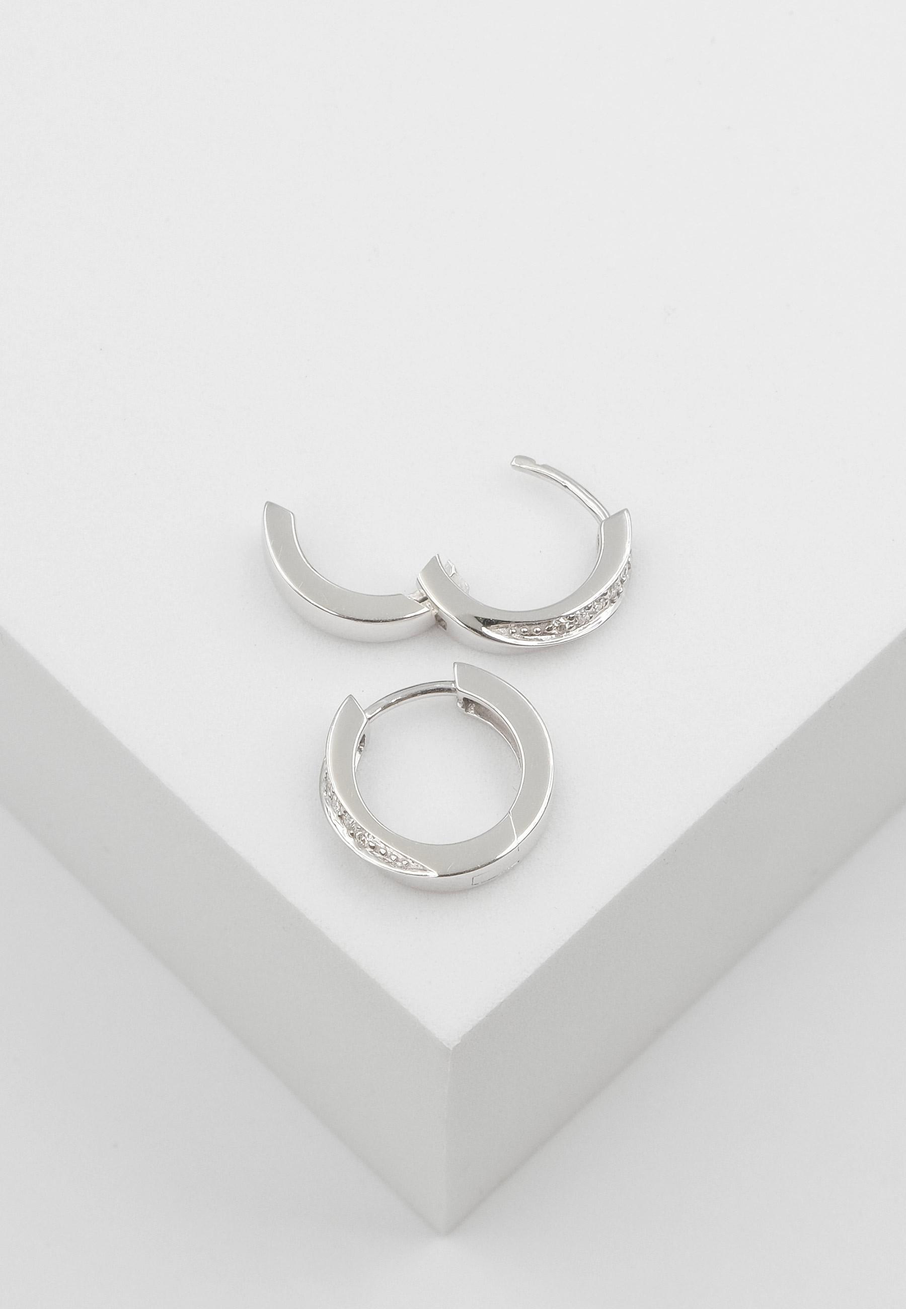 MUAU Schmuck  Creolen Weissgold 750 Diamant 0.14ct. 14mm 