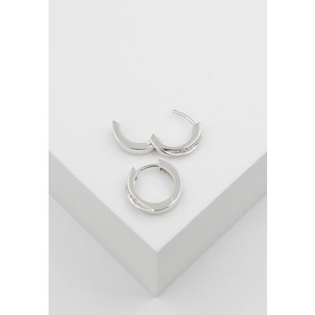 MUAU Schmuck  Créole en or blanc 750 diamant 0,14ct. 14mm 