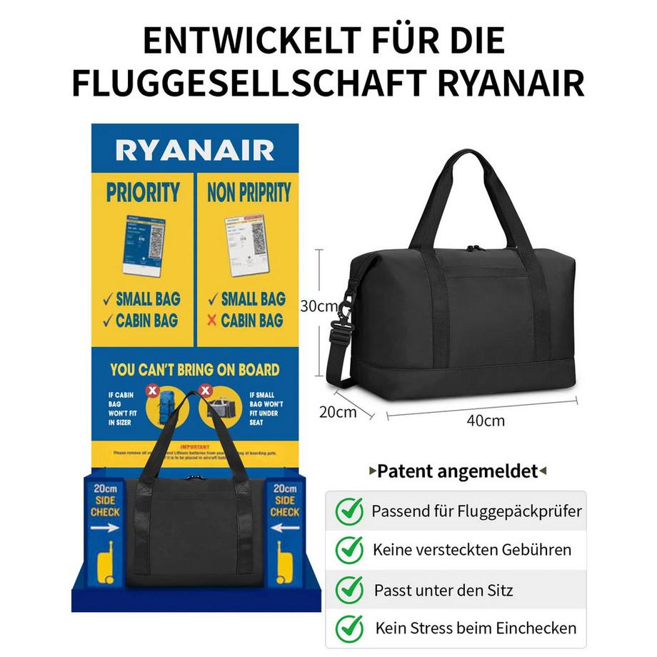 Only-bags.store Sac de Voyage Pliable avec Sac Humide Amovible  