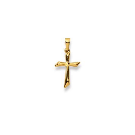 MUAU Schmuck  Anhänger Kreuz Gelbgold 750, 25x13mm 