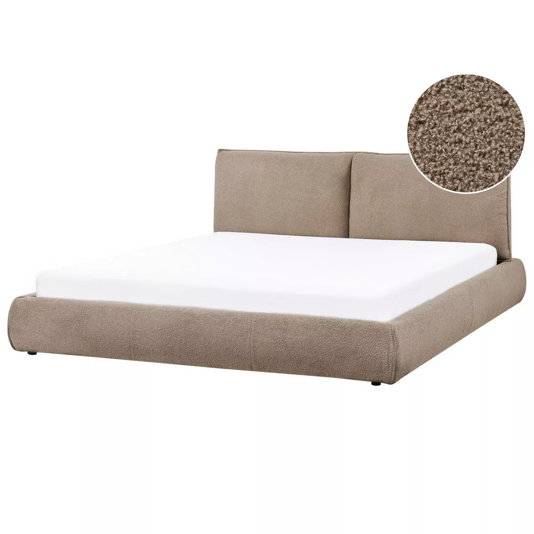 Beliani - Wasserbett aus Bouclé  VINAY, Braun Bunt