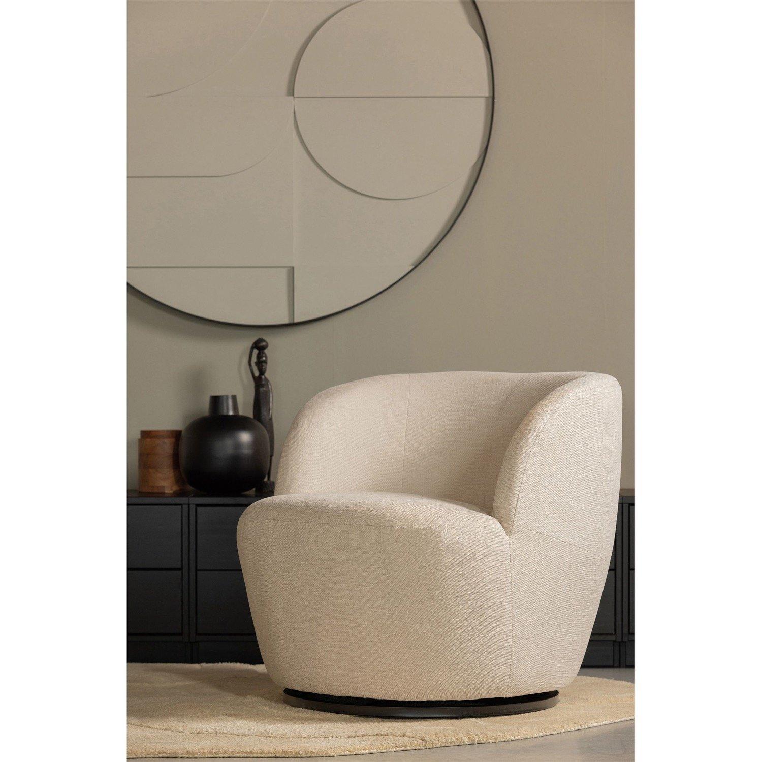 mutoni Chaise pivotante Serra blanc cassé  